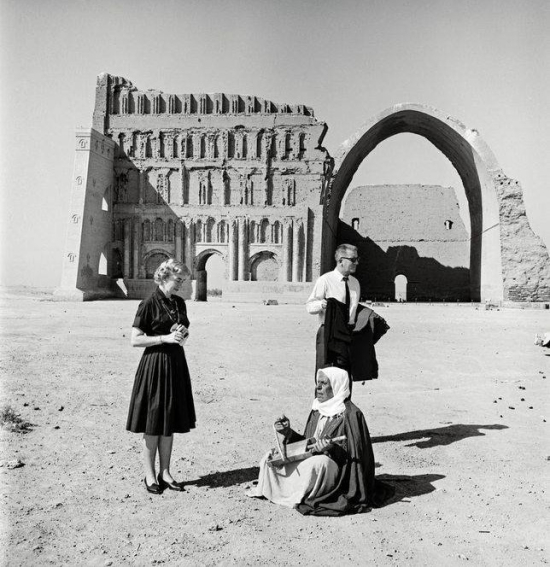 Latifalani-American couple at Taq Kasra  Al Mada'in  Salman Pak  Baghdad  1965